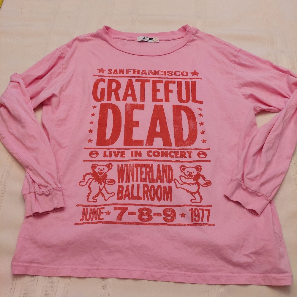 Anthropologie Pink Grateful Dead Long Sleeve Tee